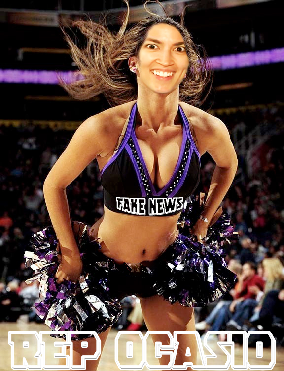 OCASIO SHAKES HER POMPOMS [FOR FAKE NEWS PROPAGANDA]