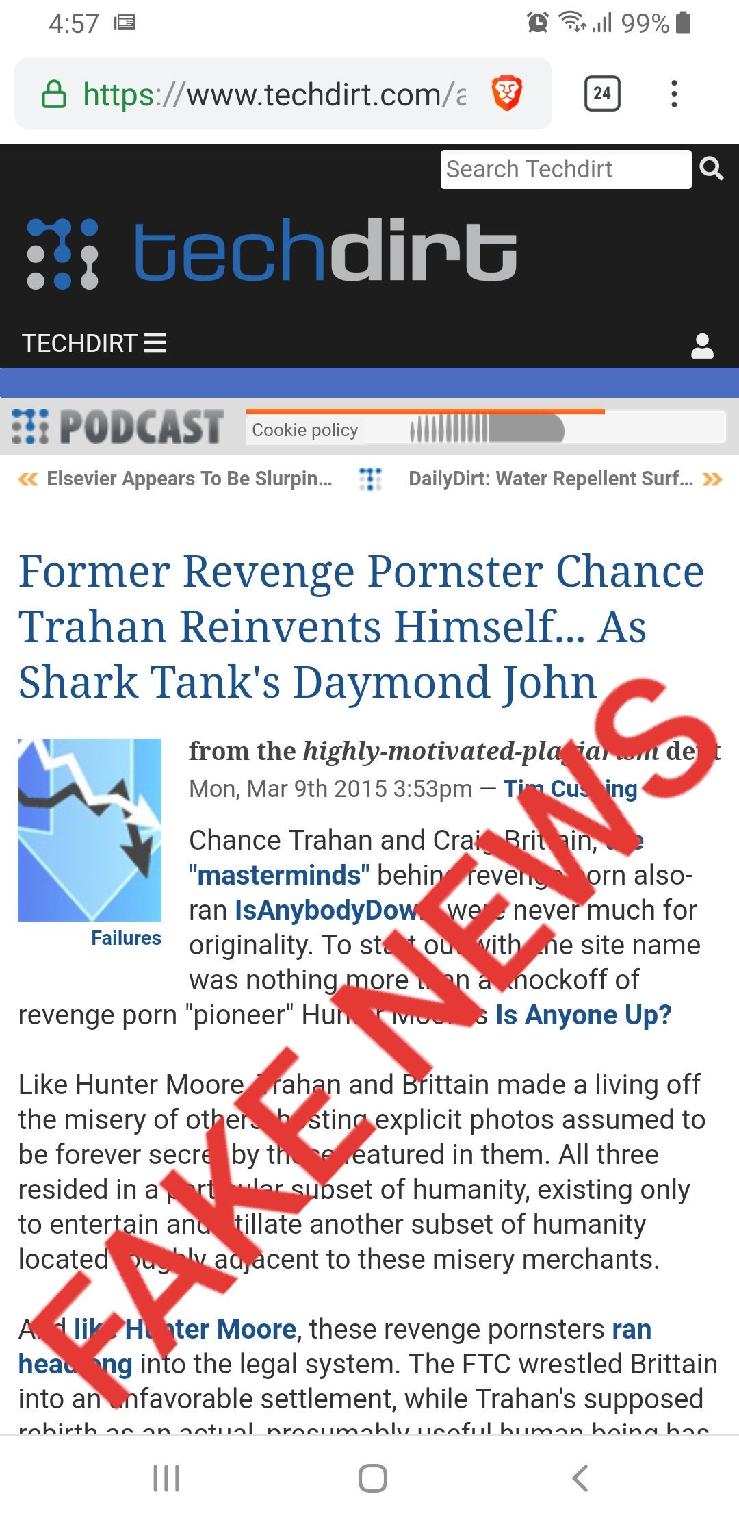 FAKE NEWS [ABOUT CHANCE TRAHAN]