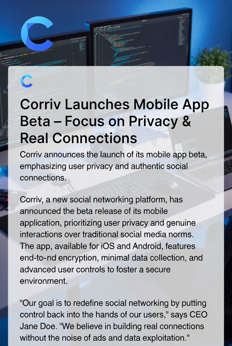 Corriv Platform Update: Empowering Authentic Connections Through Independent Social Features and Improvements