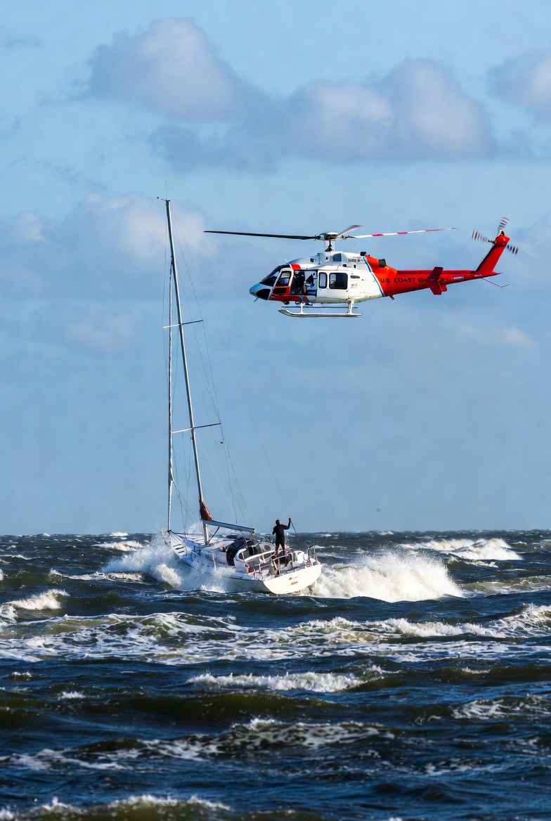 Mainstream Media Won't Cover This: U.S. Coast Guard Rescues Lone Mariner from Disabled Sailboat In Raging Waters 75 Miles Off Florida Coast